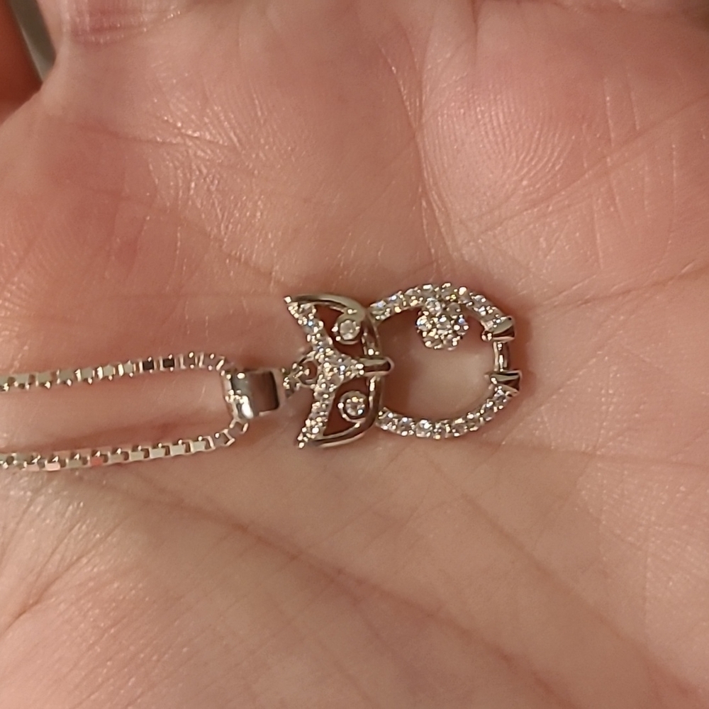 Owl Necklace Cubic Zirconia Sterling Silver